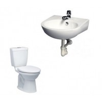 Combo Caesar B1 CTS1325 + L2140 Bồn Cầu 2 Khối Và Lavabo Treo Tường