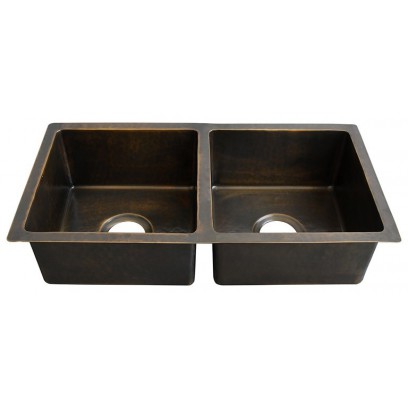 Chậu Rửa Chén Kanly BCS257 Đồng Thau 2 Ngăn 735x380 mm
