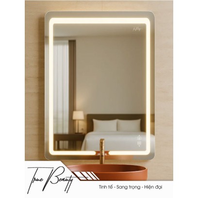 Gương Led GLS BQ35R38 Dòng True Beauty Chữ Nhật Ánh Sáng Trong 500x700