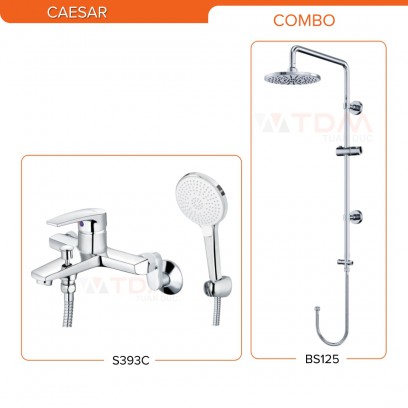 Bộ Vòi Sen Cây Caesar BS125+S393C Nóng Lạnh - Tuấn Đức
