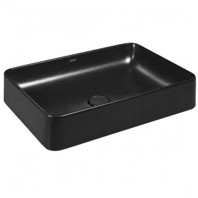Chậu rửa mặt lavabo COTTO C00342(MBK) đặt bàn màu đen chữ nhật