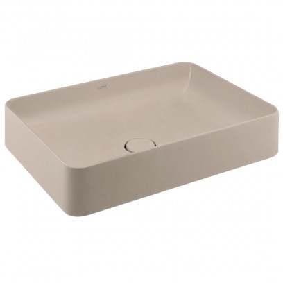 Chậu rửa mặt lavabo COTTO C00342(MIR) đặt bàn màu kem chữ nhật