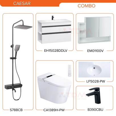 Combo Caesar Trọn Bộ CA1389H-PW+LF5028S-PW+EH15028DDLV+B390CBU+S788CB+EM01100V