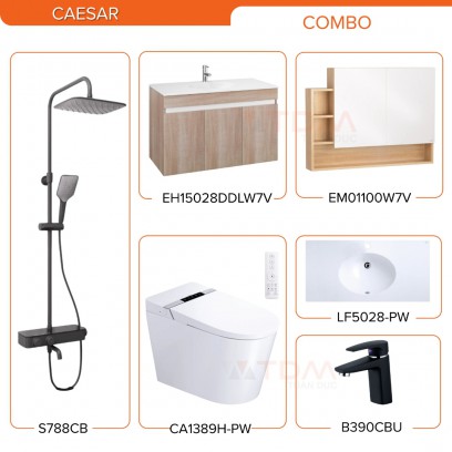 Combo Caesar Trọn Bộ CA1389H-PW+LF5028S-PW+EH15028DDLW7V+B390CBU+S788CB+EM01100W7V