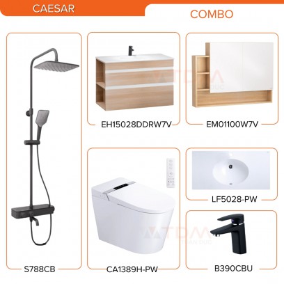 Combo Caesar Trọn Bộ CA1389H-PW+LF5028S-PW+EH15028DDLW7V+B390CBU+S788CB+EM01100W7V
