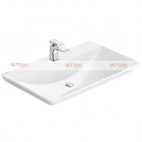 Chậu Rửa Mặt Lavabo Viglacera CB68 Dương Vành 800x500mm