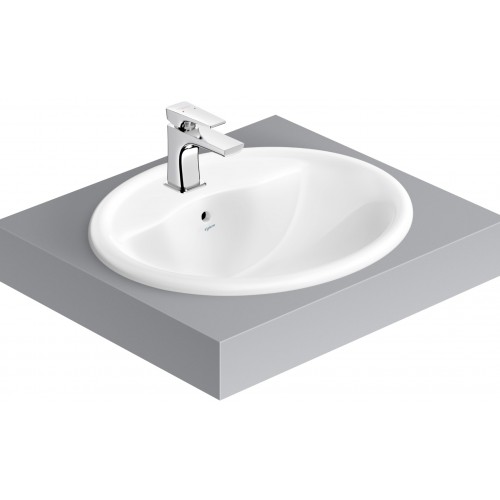 Chậu rửa mặt lavabo Viglacera CD1 âm bàn đá dương vành - Tuấn Đức