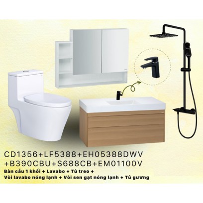 Combo Trọn Bộ Caesar CD1356 + LF5388 + EH05388DWV + B390CBU + S688CB + EM01100V