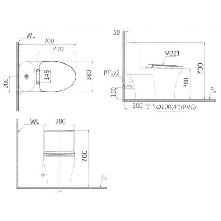 Bồn cầu Caesar CD1395 C1395 CD 1395 CD1395#PW