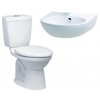 Combo Caesar B2 CTS1325 + L2152 Bồn Cầu 2 Khối Và Lavabo Treo Tường