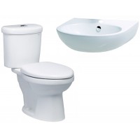 Combo Caesar C2 CT1338 +  L2152 Bồn Cầu 2 Khối Và Lavabo Treo Tường