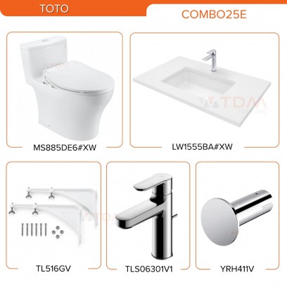 TOTO COMBO25E: MS885DE6#XW, LW1555BA#XW, TL516GV, TLS06301V1, YRH411V