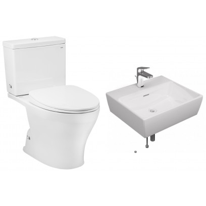 COMBO5NEW TOTO Bộ Bồn Cầu CS326DT10#XW + Lavabo LT328C#XW Treo Tường