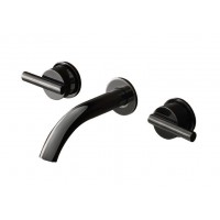 Vòi Lavabo COTTO CPF203A#BN2 Gắn Tường Nóng Lạnh Màu Đen Quil 