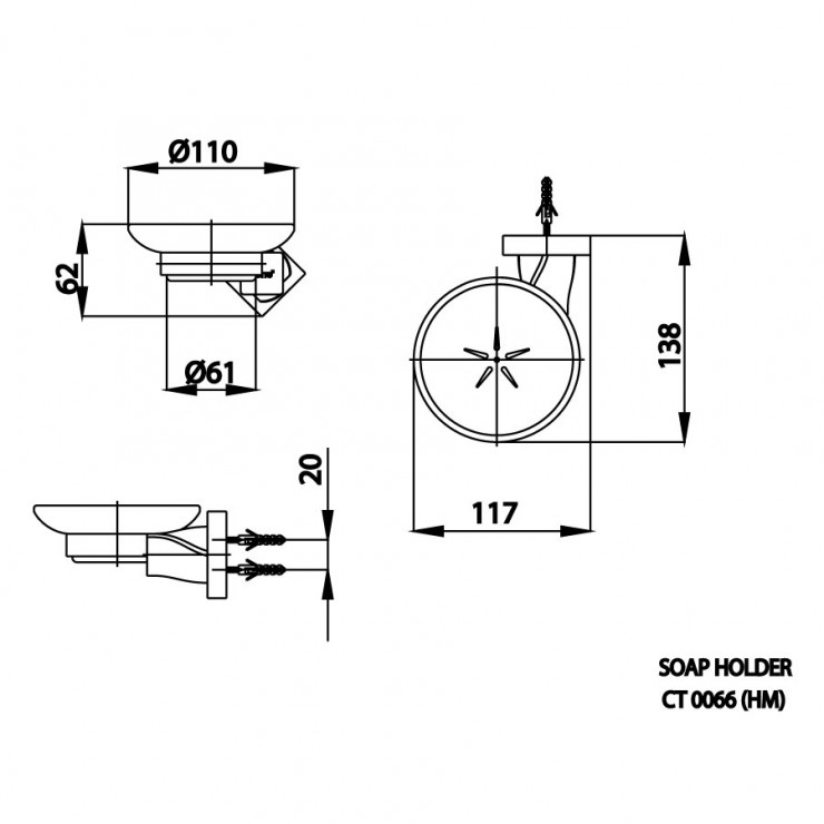 Khay Đựng Xà Phòng Cotto CT0066#BL(HM) Màu Đen Phụ Kiện COTTO