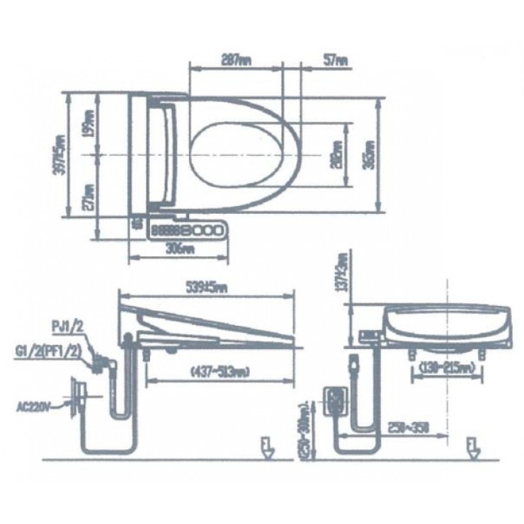 Nắp Bồn Cầu Điện Tử INAX CW-H20VN Shower Toilet - Tuấn Đức
