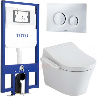 Bồn Cầu TOTO CW553C/TCF33370GAA/WH172AT/MB174P#SS Nắp Điện Tử Treo Tường 