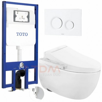 Bồn Cầu TOTO CW812RA#W TCF23410AAA#NW1 WH172A MB174P#WH Treo Tường Nắp Điện Tử