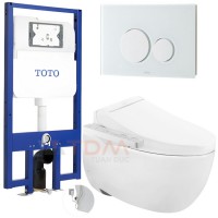 Bồn Cầu TOTO CW812RA#W TCF23410AAA#NW WH172A MB176G#WH Nắp Điện Tử Treo Tường
