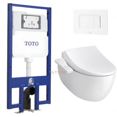 Bồn Cầu TOTO CW812REA#W+TCF23661GAA#NW1+WH172AT+MB170P#WH Nắp Điện Tử Treo Tường