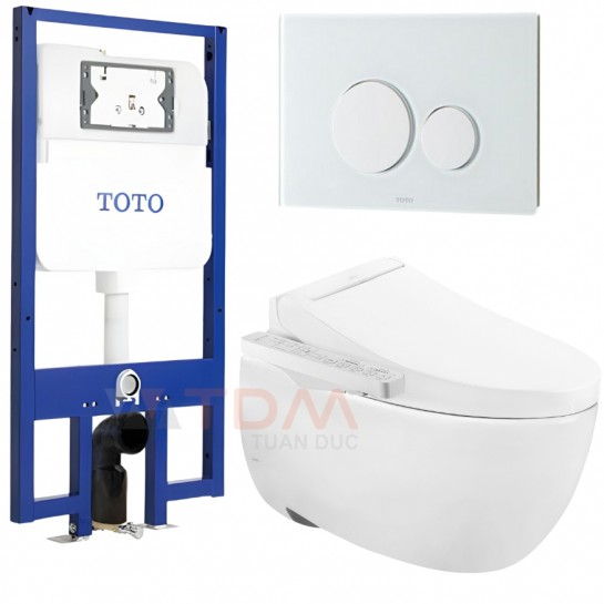 Bồn Cầu TOTO CW812REA#W TCF23460AAA#NW1 WH172AT TCA465 MB176G#WH Nắp Điện Tử Treo Tường