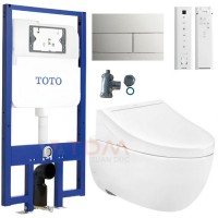 Bồn Cầu TOTO CW812REA#W/TCF24460AAA#NW1/WH172AT/TCA465/MB171M#SS Treo Tường Giấu Dây 