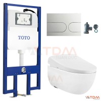 Bồn Cầu Treo Tường TOTO CW812REA TCF47360GAA WH172AT TCA465 MB175M#SS Tự Đóng Mở Nắp