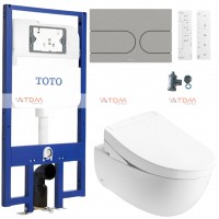 Bồn Cầu TOTO CW812REA/TCF34461GAA/WH172AT/TCA465/MB175M#SS Nắp Điện Tử Treo Tường
