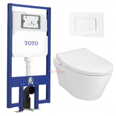 Bồn Cầu TOTO CW822RA#W+TCW11S#W+WH172A+MB170P#WH Nắp Rửa Cơ Treo Tường