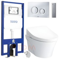 Bồn Cầu TOTO CW822RA/TCF4911Z/WH172A/MB174P#SS Nắp Điện Tử Treo Tường