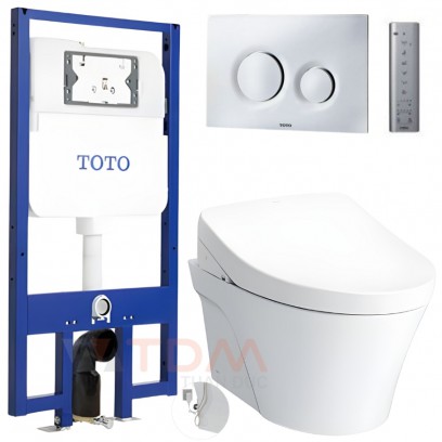 Bồn Cầu TOTO CW822RA/TCF4911Z/WH172A/MB174P#SS Nắp Điện Tử Treo Tường