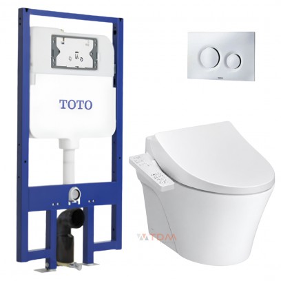 Bồn Cầu TOTO CW822REA#W+TCF23661GAA#NW1+WH172AT+TCA465+MB174P#SS Nắp Điện Tử Treo Tường