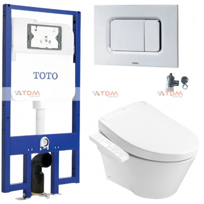 Bồn Cầu TOTO CW822REA/TCF33461GAA/WH172AT/TCA465/MB170P#SS Nắp Điện Tử Treo Tường