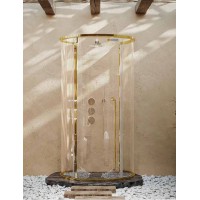 Phòng Tắm Kính Fendi FCM-1X3 màu Mirror Gold Tròn