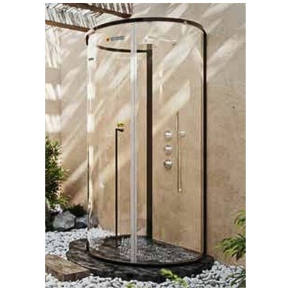 Phòng Tắm Kính Fendi FCM-1X3 màu Matte Black Tròn