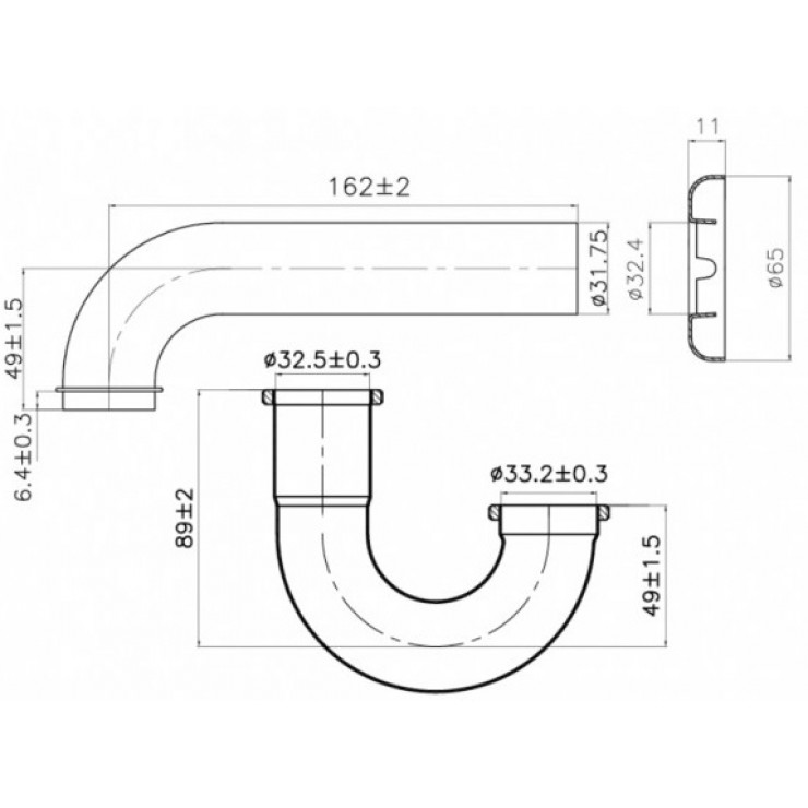 Co P thoát nước lavabo American Standard FFAS3939 240mm - Tuấn Đức