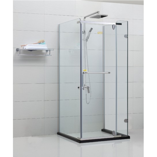 Phòng Tắm Kính Fendi FIU-1X4 Góc Vuông Inox Bóng 2.7 Mét 3 Vách