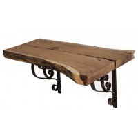 Bàn Mặt Gỗ Tự Nhiên Đặt Chậu Lavabo Kanly FW05 Treo Tường