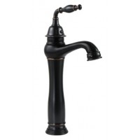 Vòi Lavabo Kanly Cổ Cao GCA14B Bằng Đồng Cổ Điển Màu Đen