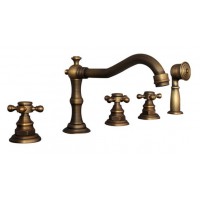 Vòi Lavabo 5 Lỗ Kanly GCB08 Nóng Lạnh Bằng Đồng Cổ Điển