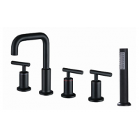 Vòi Lavabo 5 Lỗ Kanly GCB09B Nóng Lạnh Bằng Đồng Màu Đen