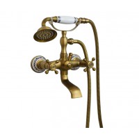 Vòi Sen Tắm Kanly GCS03 Nóng Lạnh Hoa Văn Cổ Điển Đồng Thau