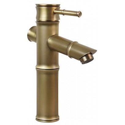 Vòi Lavabo Kanly GCV02 Nóng Lạnh Bằng Đồng Hình Ống Tre