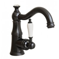 Vòi Lavabo Kanly GCV06B Nóng Lạnh Bằng Đồng Hoài Cổ Màu Đen
