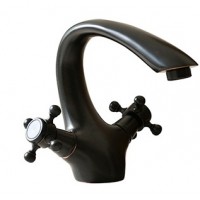 Vòi Lavabo Kanly GCV07B Nóng Lạnh Cổ Điển Màu Đen