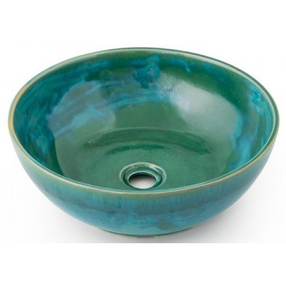 Chậu Rửa Mặt Lavabo Kanly Gốm Họa Tiết Xanh Rạn GV006 Đặt Bàn - Tuấn Đức