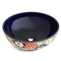 Chậu Lavabo Kanly GV201 Sứ Mỹ Thuật Họa Tiết Bách Hoa
