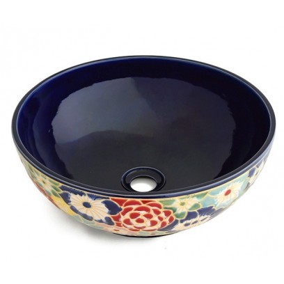Chậu Lavabo Kanly GV201 Sứ Mỹ Thuật Họa Tiết Bách Hoa - Tuấn Đức