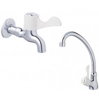 Combo Vòi Bếp Và Vòi Gắn Tường Lạnh Caesar K027C + W027C