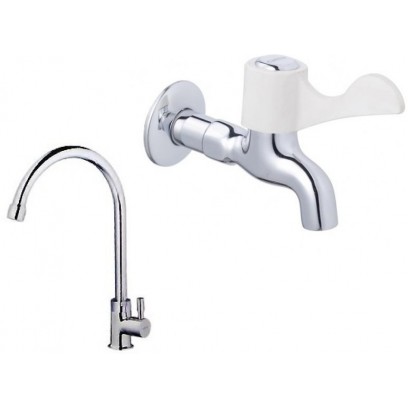 Combo Vòi Bếp Và Vòi Gắn Tường Lạnh Caesar K035C + W027C